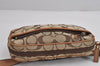 Authentic COACH Signature Vintage Waist Bag Purse Canvas Leather Brown 3804J