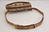 Authentic COACH Signature Vintage Waist Bag Purse Canvas Leather Brown 3804J