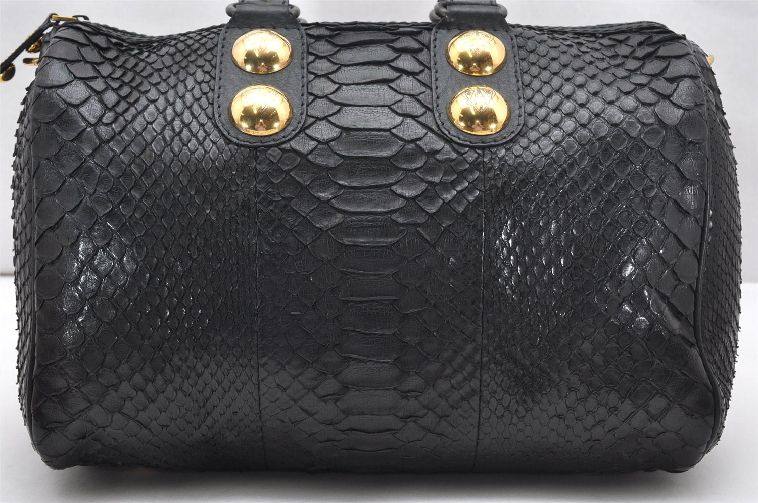 Authentic GUCCI Vintage Hysteria Hand Boston Bag Leather Black Junk 3804K