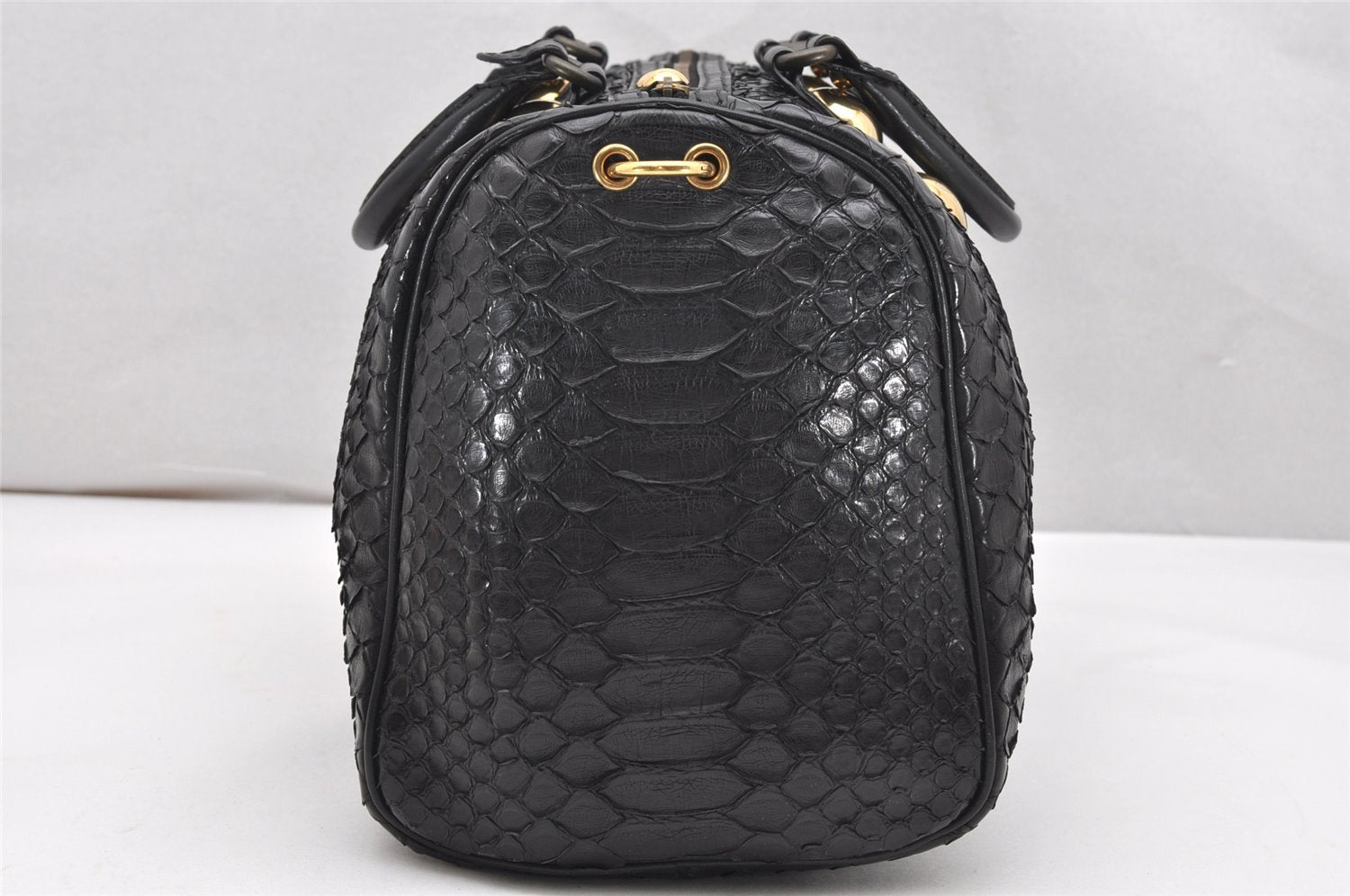 Authentic GUCCI Vintage Hysteria Hand Boston Bag Leather Black Junk 3804K