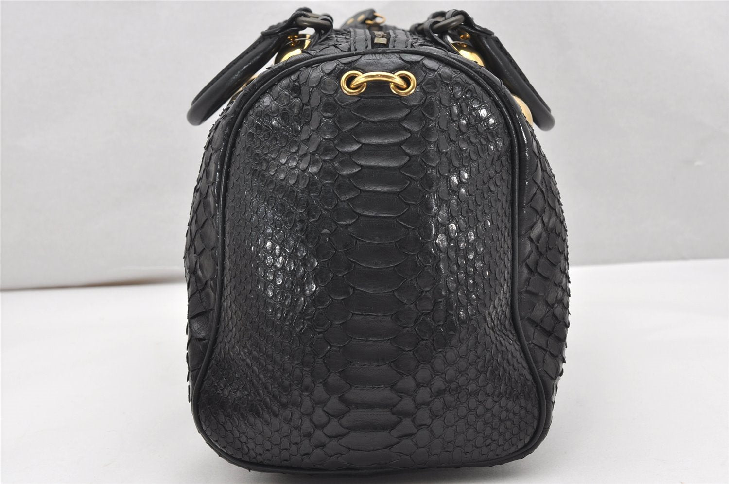 Authentic GUCCI Vintage Hysteria Hand Boston Bag Leather Black Junk 3804K