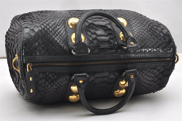 Authentic GUCCI Vintage Hysteria Hand Boston Bag Leather Black Junk 3804K