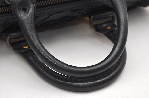 Authentic GUCCI Vintage Hysteria Hand Boston Bag Leather Black Junk 3804K