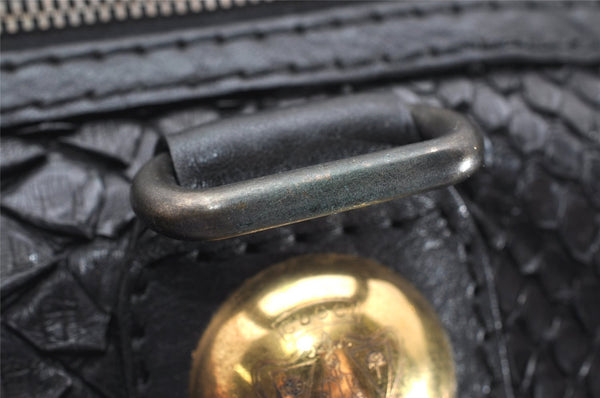 Authentic GUCCI Vintage Hysteria Hand Boston Bag Leather Black Junk 3804K