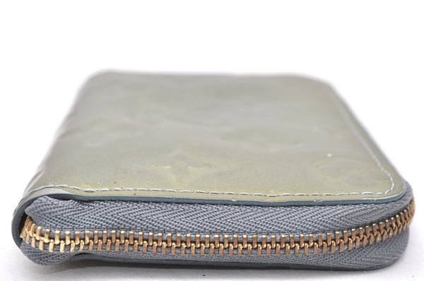 Authentic Louis Vuitton Vernis Zippy Coin Purse Wallet M93663 Green Navy 3806K