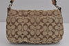 Authentic COACH Signature Shoulder Bag Purse Canvas Leather F15668 Brown 3807J
