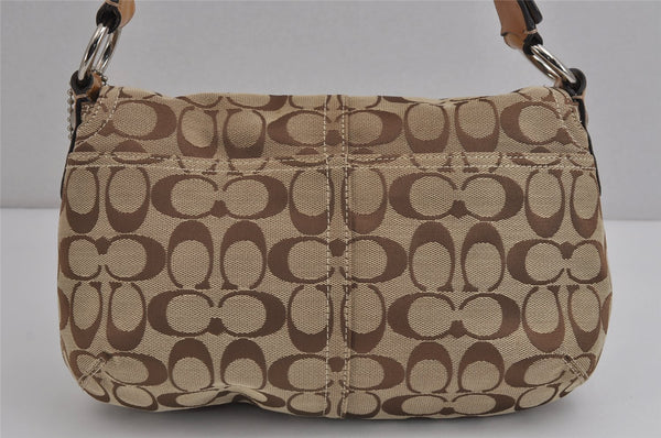 Authentic COACH Signature Shoulder Bag Purse Canvas Leather F15668 Brown 3807J