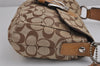 Authentic COACH Signature Shoulder Bag Purse Canvas Leather F15668 Brown 3807J