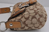 Authentic COACH Signature Shoulder Bag Purse Canvas Leather F15668 Brown 3807J