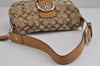 Authentic COACH Signature Shoulder Bag Purse Canvas Leather F15668 Brown 3807J