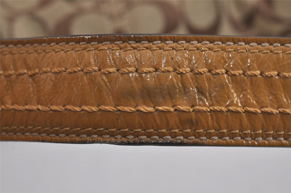 Authentic COACH Signature Shoulder Bag Purse Canvas Leather F15668 Brown 3807J