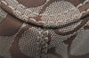 Authentic COACH Signature Shoulder Bag Purse Canvas Leather F15668 Brown 3807J