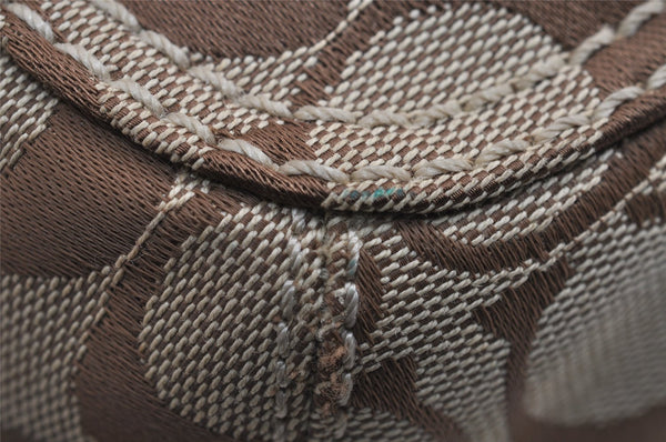 Authentic COACH Signature Shoulder Bag Purse Canvas Leather F15668 Brown 3807J