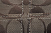 Authentic COACH Signature Shoulder Bag Purse Canvas Leather F15668 Brown 3807J