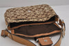 Authentic COACH Signature Shoulder Bag Purse Canvas Leather F15668 Brown 3807J