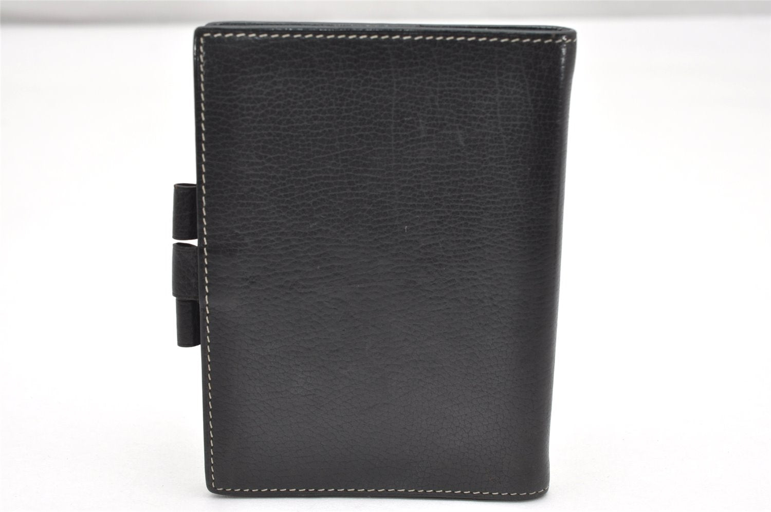 Authentic HERMES Agenda PM Soldes Notebook Cover Day Planner Leather Black 3807K