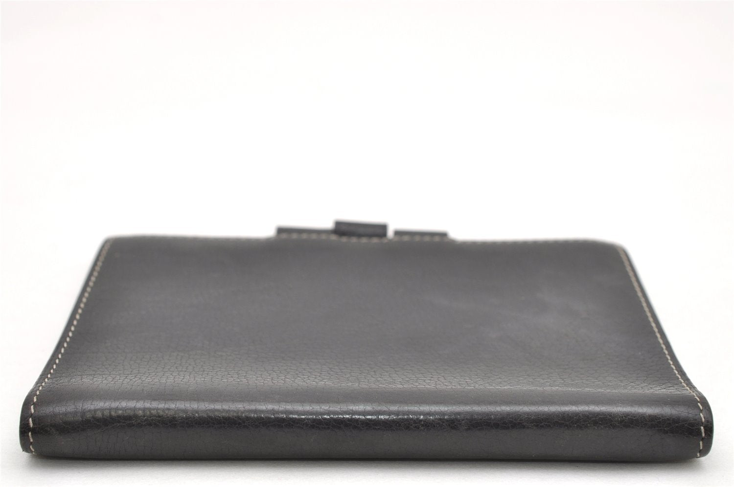 Authentic HERMES Agenda PM Soldes Notebook Cover Day Planner Leather Black 3807K