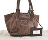 Authentic BALENCIAGA Classic The Sunday Tote Hand Bag Leather 228750 Brown 3808J