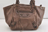 Authentic BALENCIAGA Classic The Sunday Tote Hand Bag Leather 228750 Brown 3808J