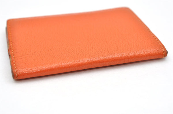 Authentic HERMES Guernesey 3CC Card Case Holder Purse Leather Orange 3808K