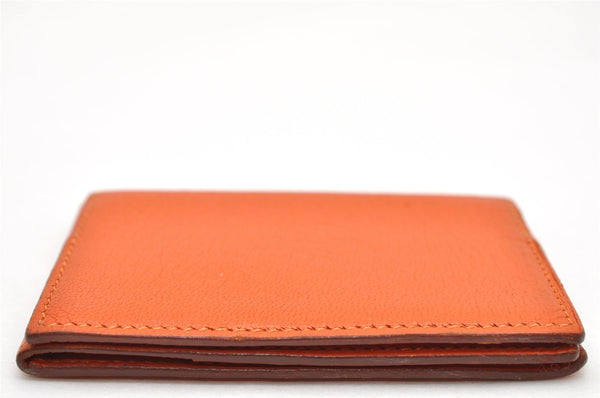 Authentic HERMES Guernesey 3CC Card Case Holder Purse Leather Orange 3808K