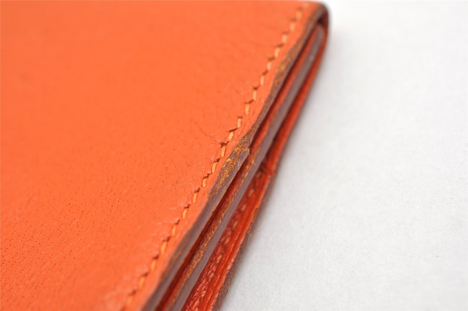 Authentic HERMES Guernesey 3CC Card Case Holder Purse Leather Orange 3808K