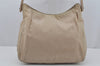 Authentic PRADA Nylon Tessuto Plastic Shoulder Hand Bag Purse Beige 3809J