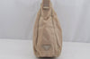 Authentic PRADA Nylon Tessuto Plastic Shoulder Hand Bag Purse Beige 3809J