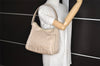 Authentic PRADA Nylon Tessuto Plastic Shoulder Hand Bag Purse Beige 3809J