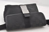 Authentic GUCCI Vintage Waist Body Bag Purse Canvas Leather 131236 Black 3809K