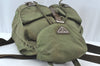 Authentic PRADA Vintage Nylon Tessuto Leather Drawstring Backpack Khaki 3810J