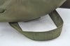 Authentic PRADA Vintage Nylon Tessuto Leather Drawstring Backpack Khaki 3810J