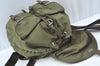 Authentic PRADA Vintage Nylon Tessuto Leather Drawstring Backpack Khaki 3810J