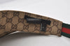 Authentic GUCCI Web Sherry Line Sun Visor GG Canvas Leather Size S Brown 3810K