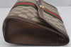 Authentic GUCCI Web Sherry Line Clutch Hand Bag Purse GG PVC Leather Brown 3811J