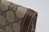Authentic GUCCI Web Sherry Line Clutch Hand Bag Purse GG PVC Leather Brown 3811J