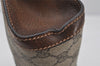 Authentic GUCCI Web Sherry Line Clutch Hand Bag Purse GG PVC Leather Brown 3811J