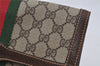 Authentic GUCCI Web Sherry Line Clutch Hand Bag Purse GG PVC Leather Brown 3811J