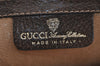Authentic GUCCI Web Sherry Line Clutch Hand Bag Purse GG PVC Leather Brown 3811J