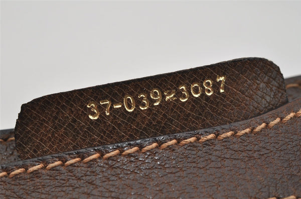 Authentic GUCCI Web Sherry Line Clutch Hand Bag Purse GG PVC Leather Brown 3811J