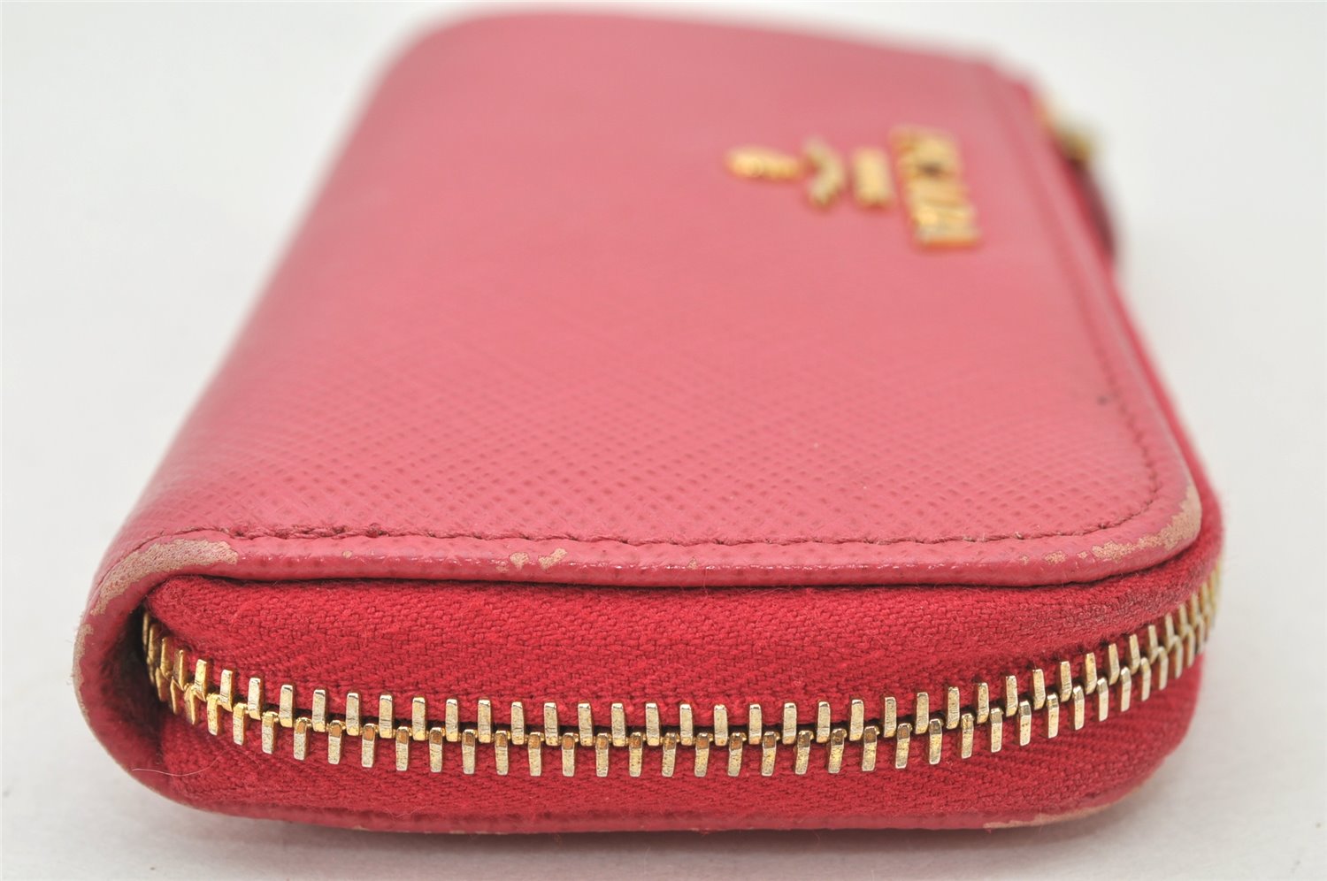 Authentic PRADA Vintage Saffiano Multic Leather Coin Case Purse Pink 3811K