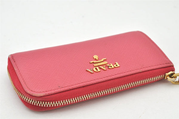 Authentic PRADA Vintage Saffiano Multic Leather Coin Case Purse Pink 3811K