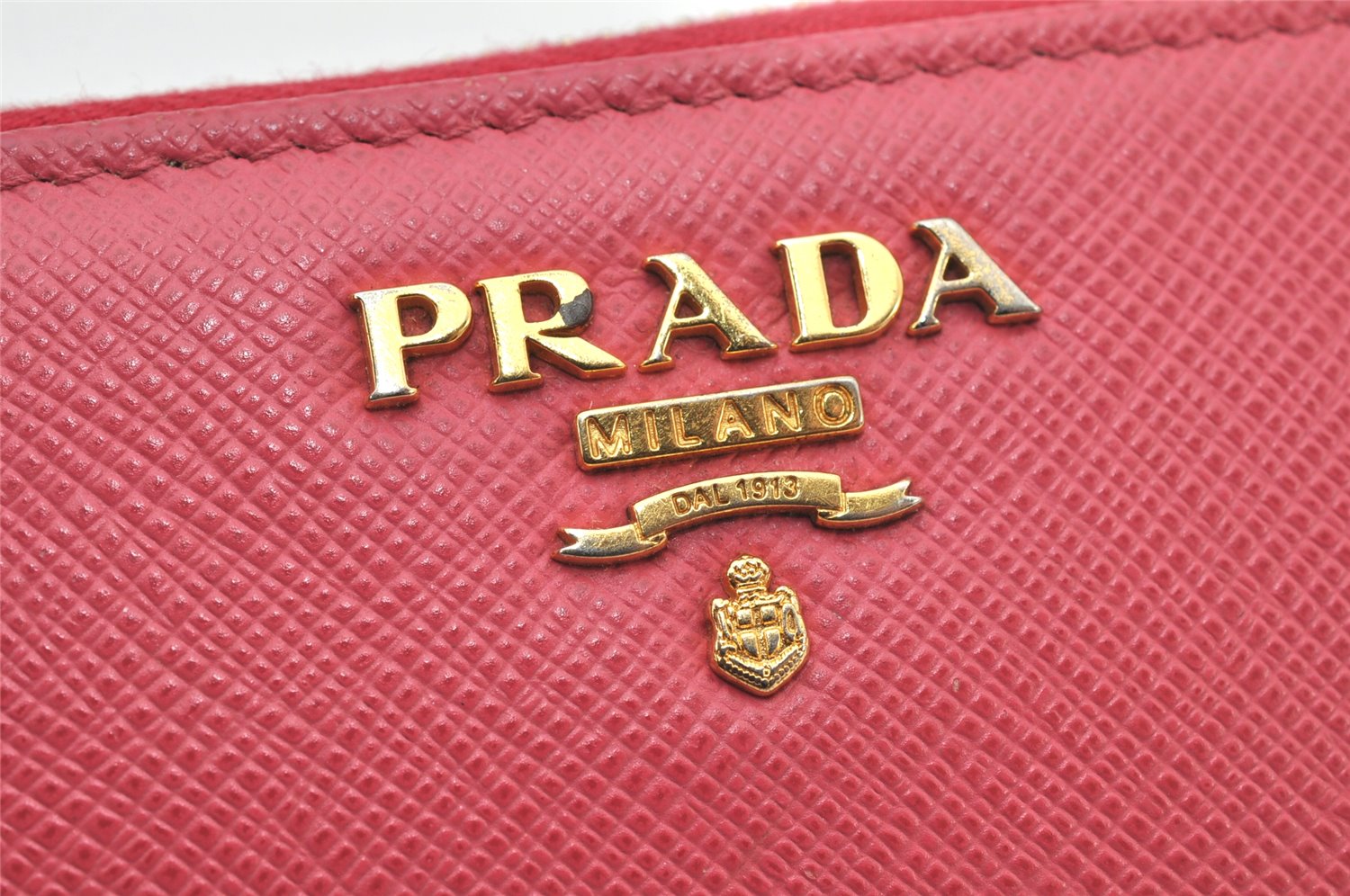 Authentic PRADA Vintage Saffiano Multic Leather Coin Case Purse Pink 3811K