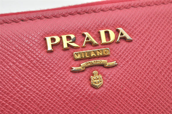 Authentic PRADA Vintage Saffiano Multic Leather Coin Case Purse Pink 3811K