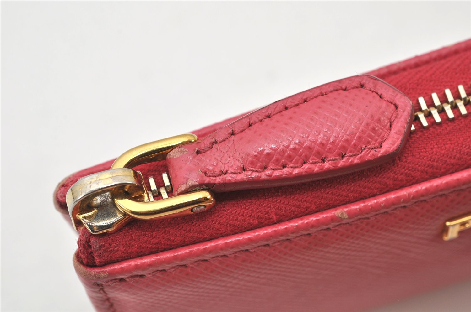 Authentic PRADA Vintage Saffiano Multic Leather Coin Case Purse Pink 3811K