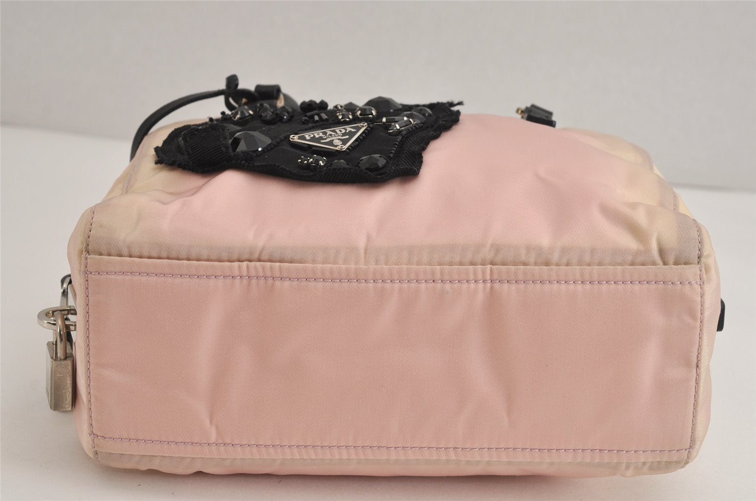 Authentic PRADA Nylon Tessuto Leather Shoulder Hand Bag Purse BN1134 Pink 3812J