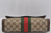 Authentic GUCCI Web Sherry Line Clutch Hand Bag GG PVC Leather Brown Junk 3813J
