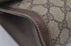 Authentic GUCCI Web Sherry Line Clutch Hand Bag GG PVC Leather Brown Junk 3813J