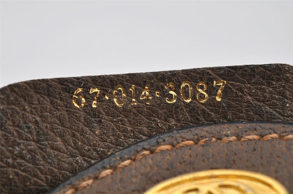 Authentic GUCCI Web Sherry Line Clutch Hand Bag GG PVC Leather Brown Junk 3813J