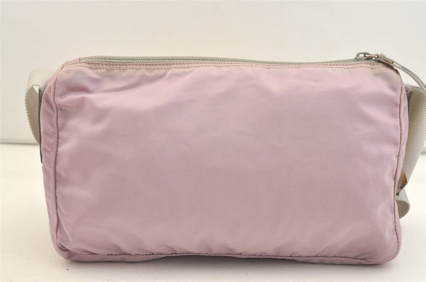 Authentic PRADA Nylon Tessuto Enamel Shoulder Cross Body Bag Purse Pink 3814J